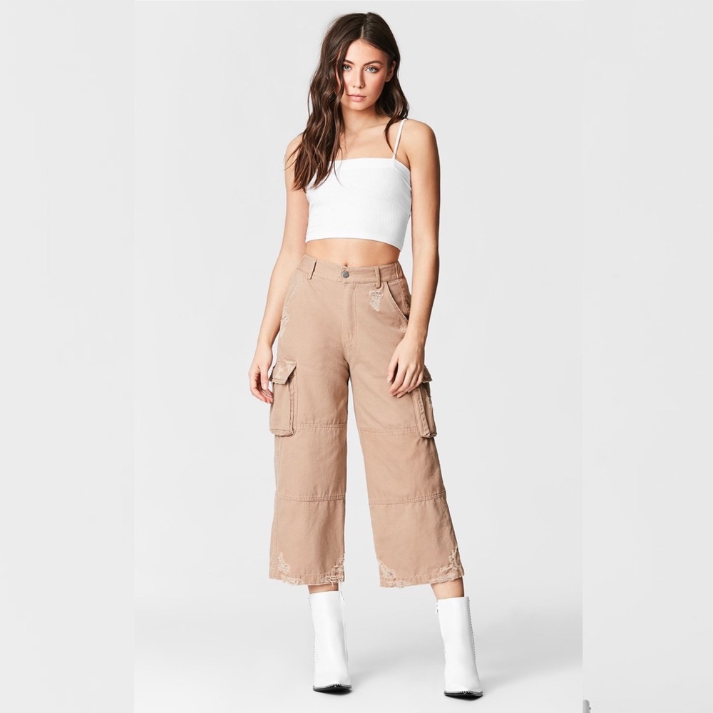 Carmar Tan Distressed Cargo Pants